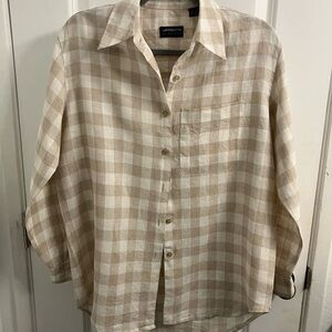 Liz Claiborne Beige Checkered Men's Shirt